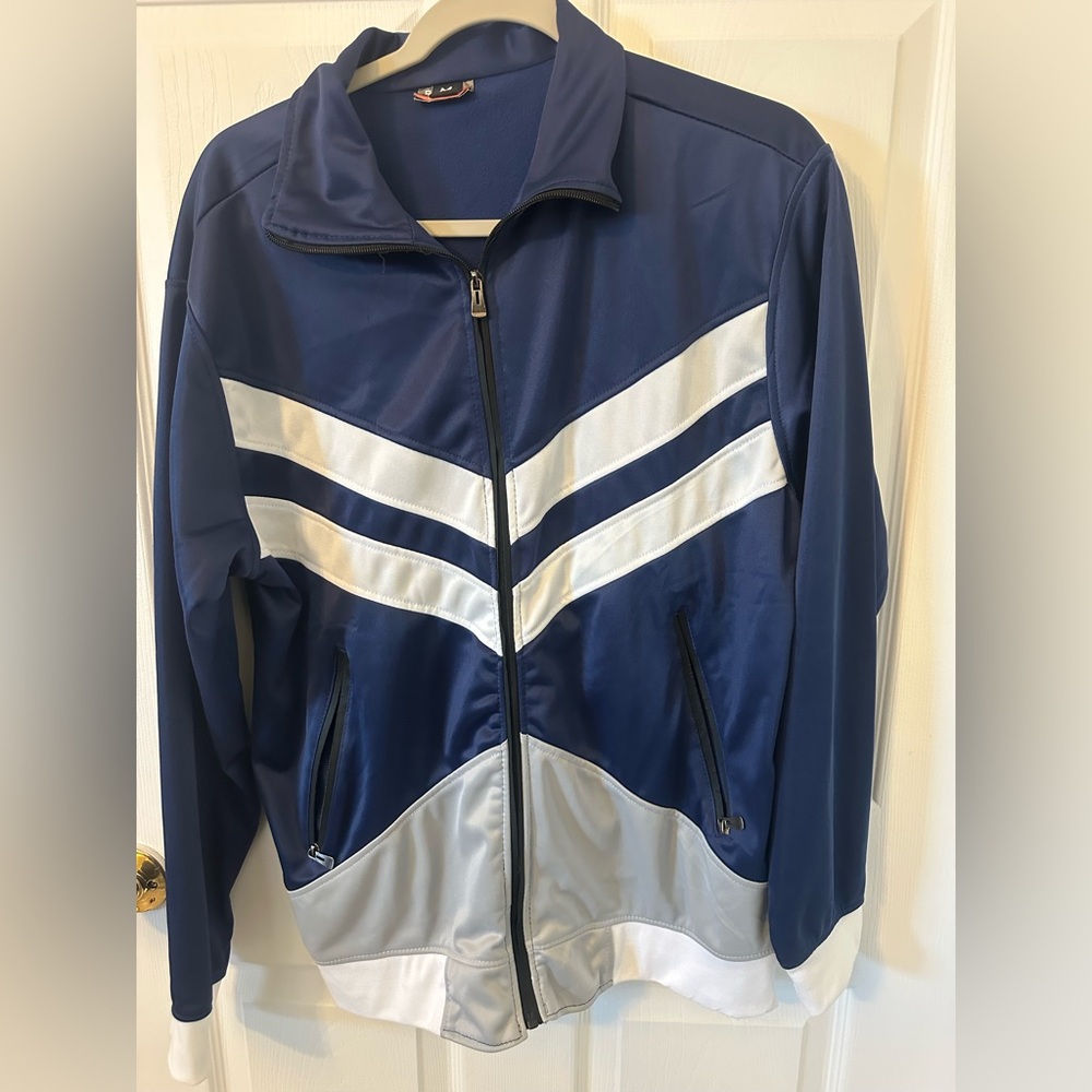 Blue and White Track Jacket